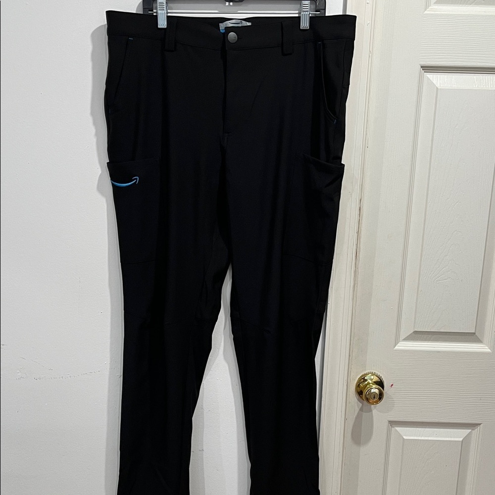 Men's Black Cargo Pants with Blue Accent